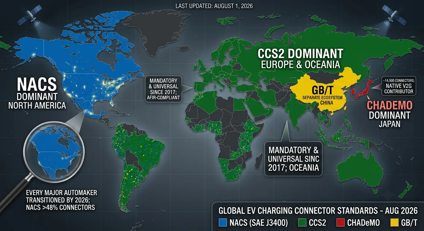 CCS vs CHAdeMO vs NACS: The Complete EV Charging Standards Guide for 2026