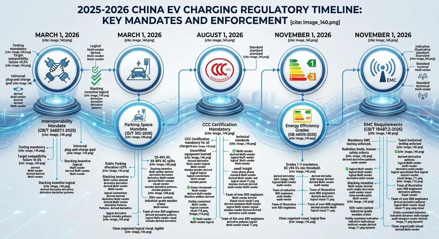 2025–2026 China EV charging regulatory timeline — key compliance deadlines
