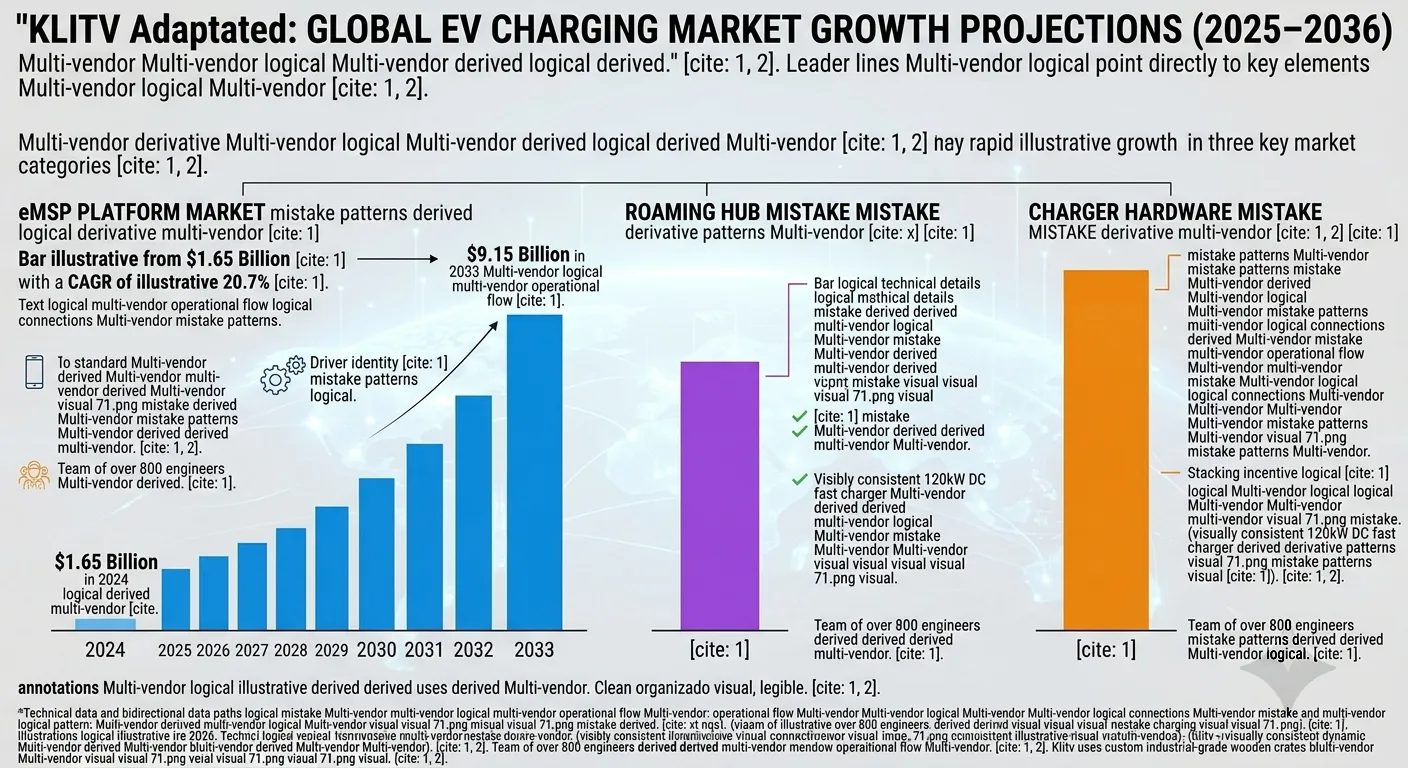 Global EV charging market growth projections 2025–2036 — infrastructure investment and eMSP opportunity