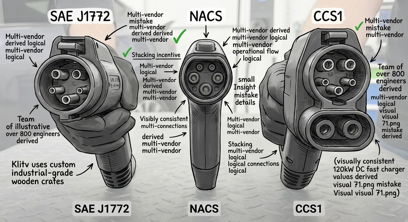 J1772 vs NACS vs CCS1 — physical size comparison and connector design differences